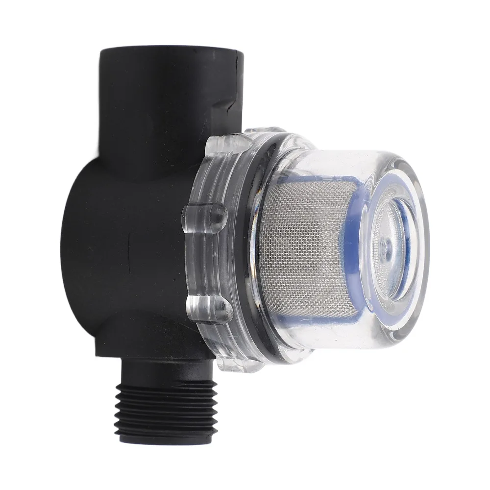 1/2in-14 Inline Filter Female Thread Plastic Water Strainer 50 Mesh Screen Black Water Pump Strainer Filter