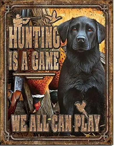 Duck Hunting Game Black Labrador Gun Dog Metal Sign Man Cave Cabin Picture Gift sign