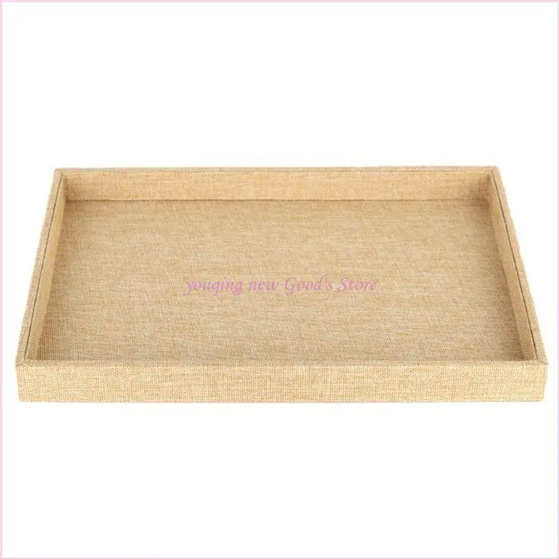 

57QA Многофункциональный бежевый бархатный штабелируемый лоток для ювелирных изделий с подвеской, коробка для хранения ювелирных