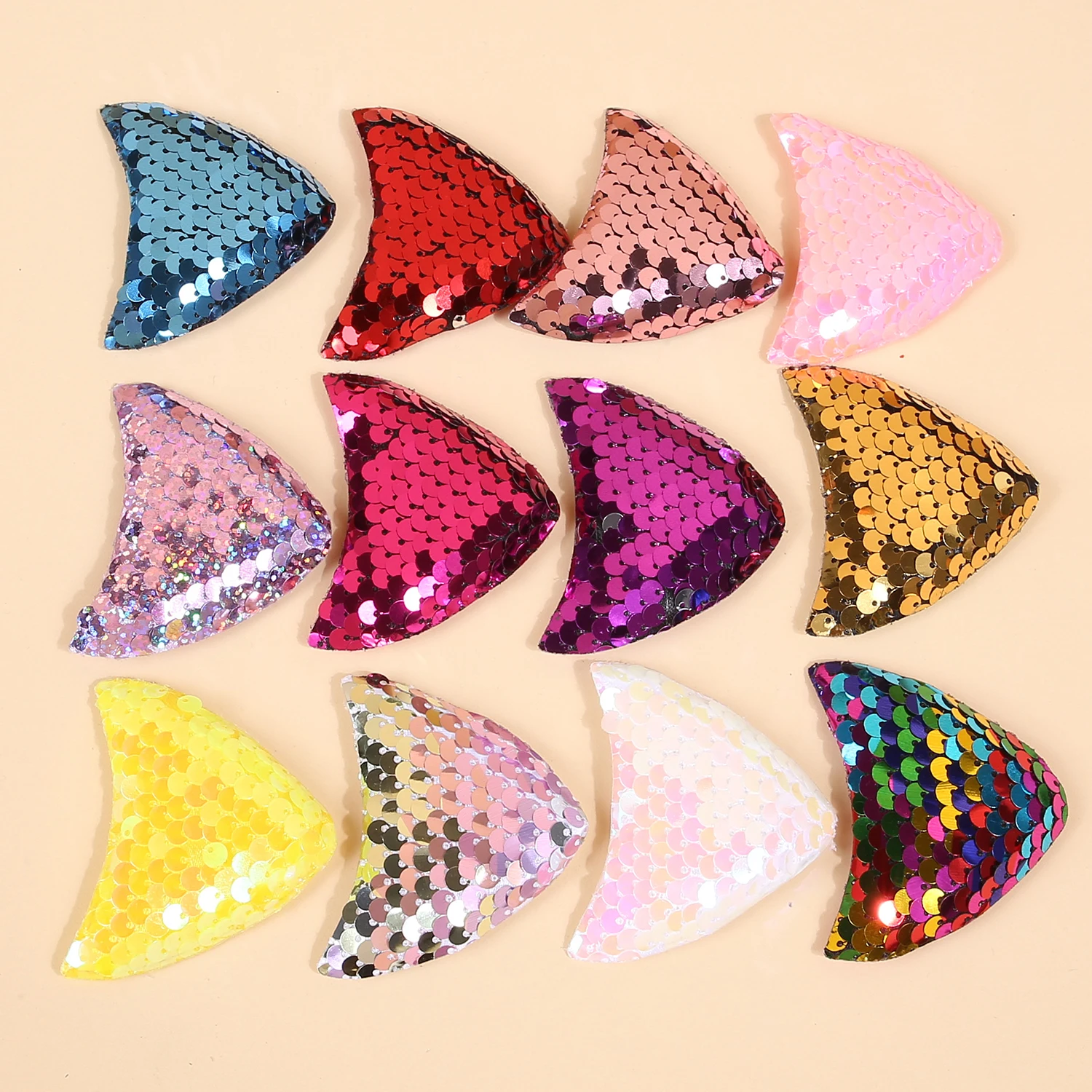 10pcs Sponge Three Dimensional Sequin Cat Ear Decor Accessories DIY Hair Accessories Clothing And Headwear Decor Accessories