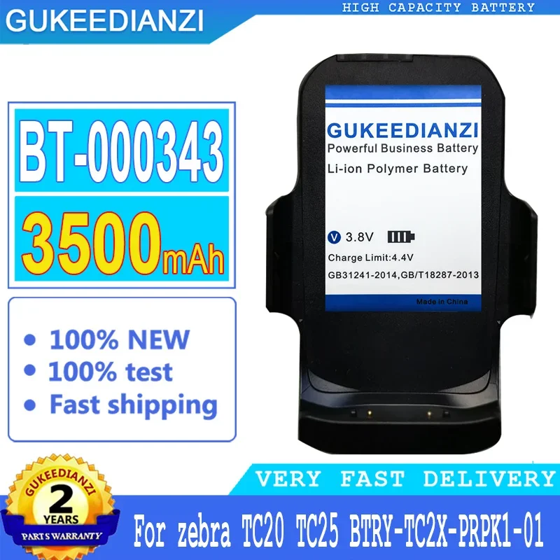 

3500mAh GUKEEDIANZI Battery BT-000343 For zebra TC20 TC25 BTRY-TC2X-PRPK1-01 Big Power Bateria