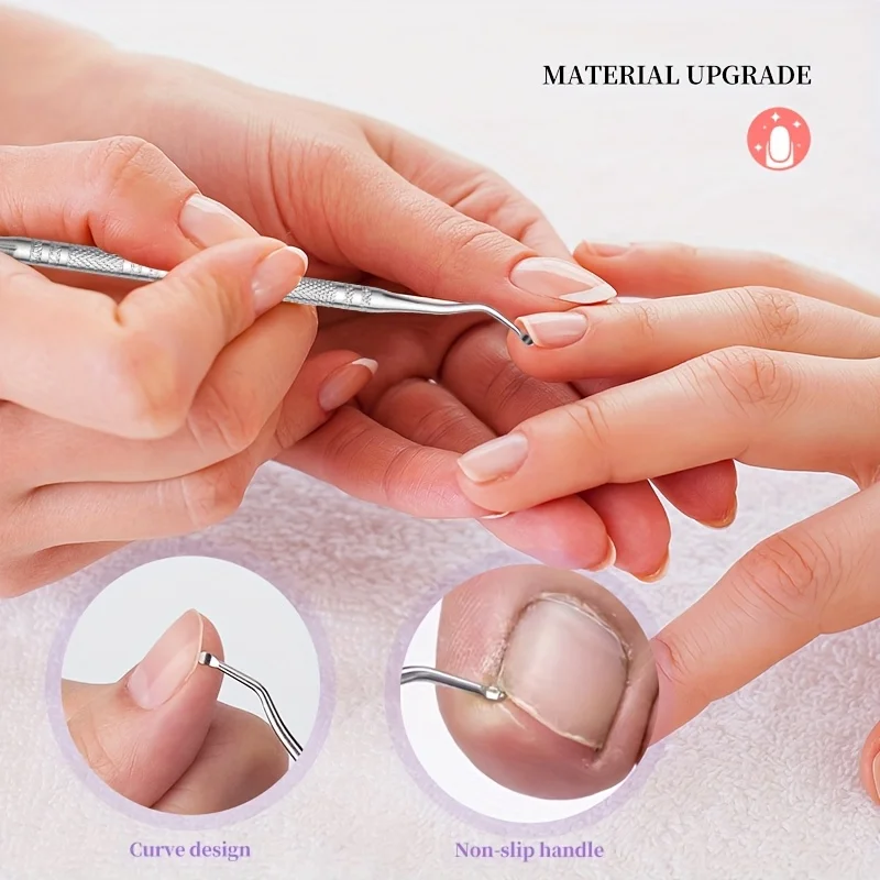 3pcs เจลเล็บชุดเครื่องมือกําจัด Cuticle Pusher,Dual-Ended Dead Light เล็บ Pusher, และเจล Polish Remover สําหรับเล็บ Art