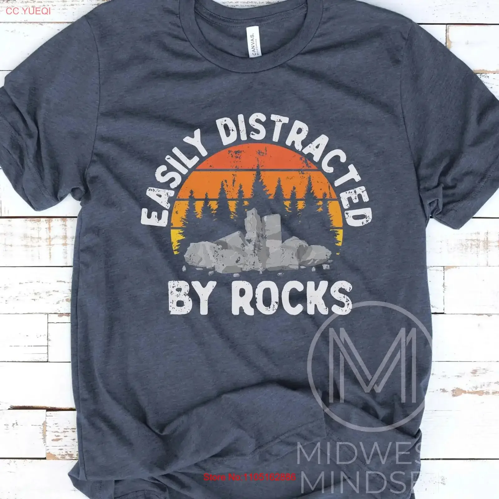 Easily Distracted By Rocks T Shirt Geology s for Geologists Student Geologist Rock Hound Wait I See A vintage Washed homme