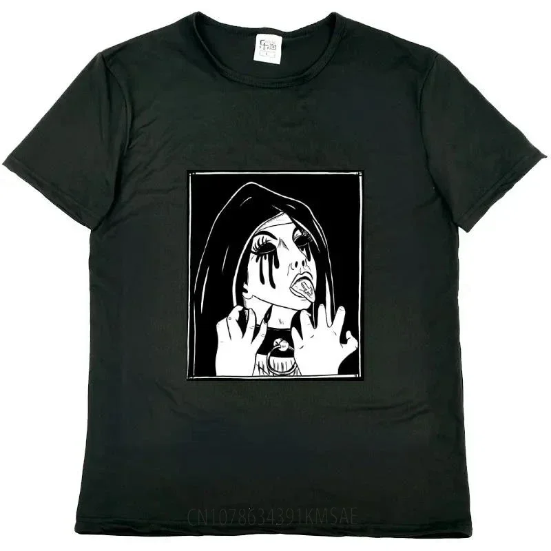 Funny Devil Unholy Nun T Shirt Men T-Shirts Free Harajuku Crazy Pure modal Tee Shirt Short Sleeve T Shirts O Neck Tops Unique