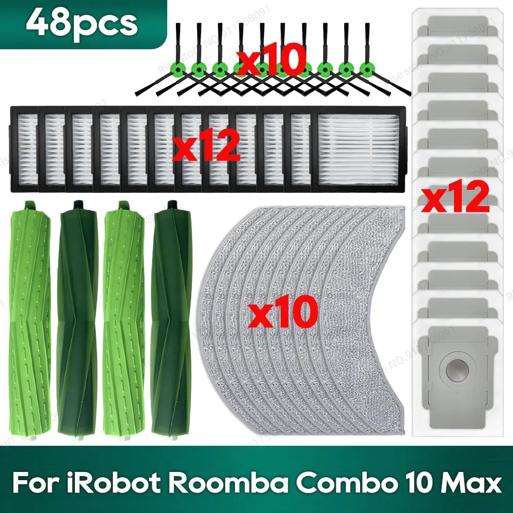 

Compatible for irobot Roomba Combo 10 Max Robot Vacuum Accessories Main Brush Hepa Filter Mop Rag Dust Bag Replacement Parts