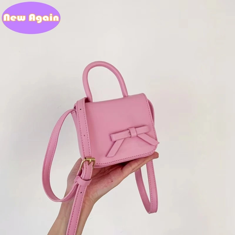 Lovely Flap Handbags for Children, Small Money Bags for Girls, Baby Kids, Cute Shoulder Bags, Bowknot Messenger Bag para Adolescentes, NA001