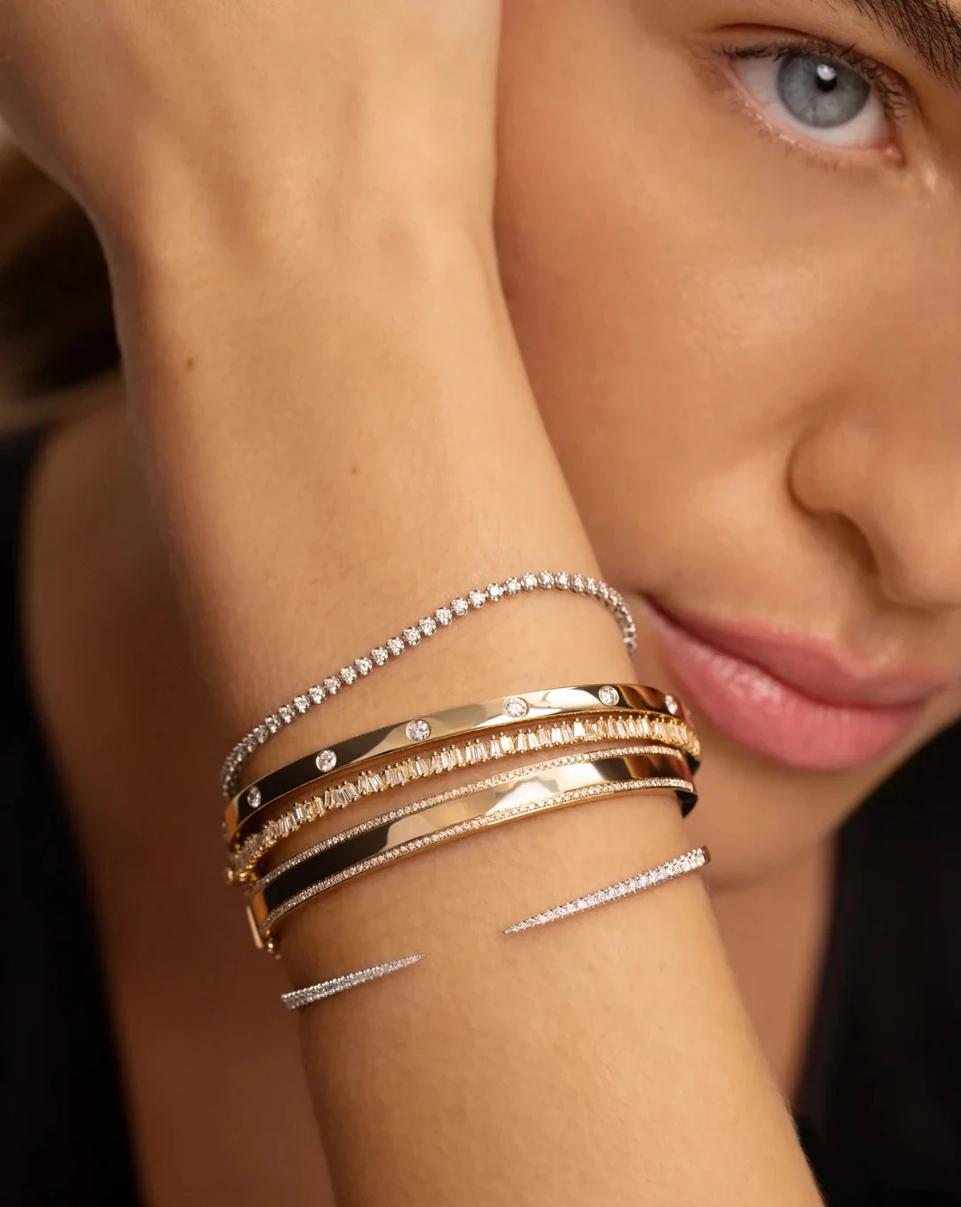 مجوهرات الأزياء عالية الجودة مفتوحة تعديل تشيكوسلوفاكيا سبايك الإسورة للنساء #5