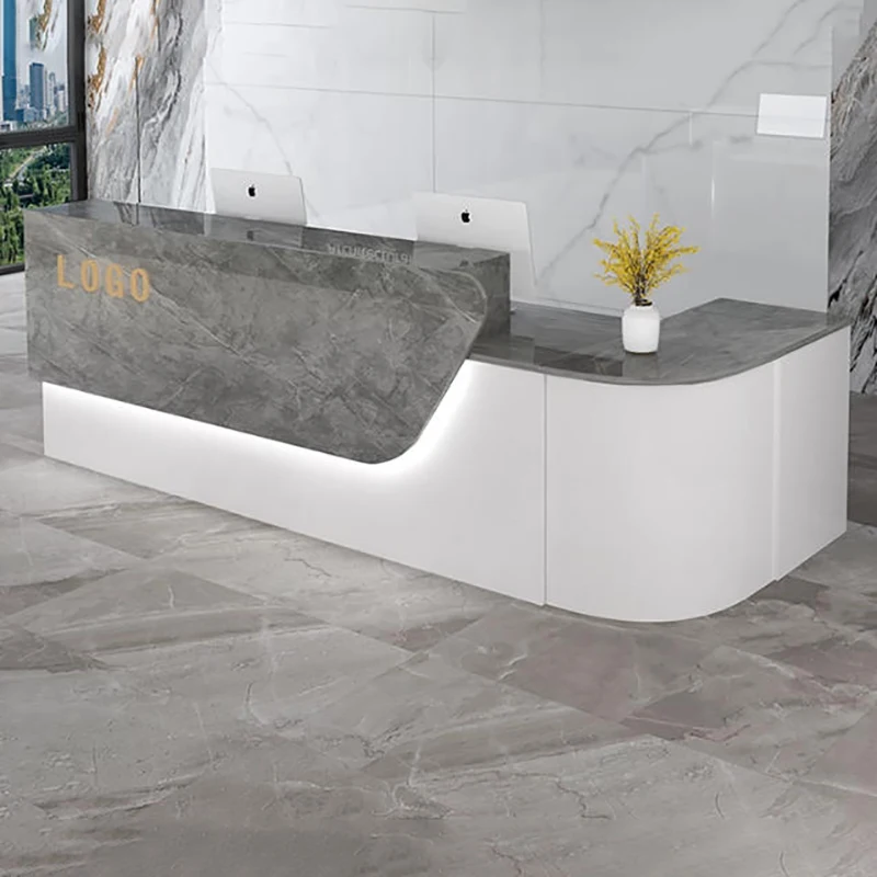 Modern Salon Reception Desk Display Luxury Cashier Speech Reception Desk Lobby Desk Escritorio De Oficina Commercial Furniture