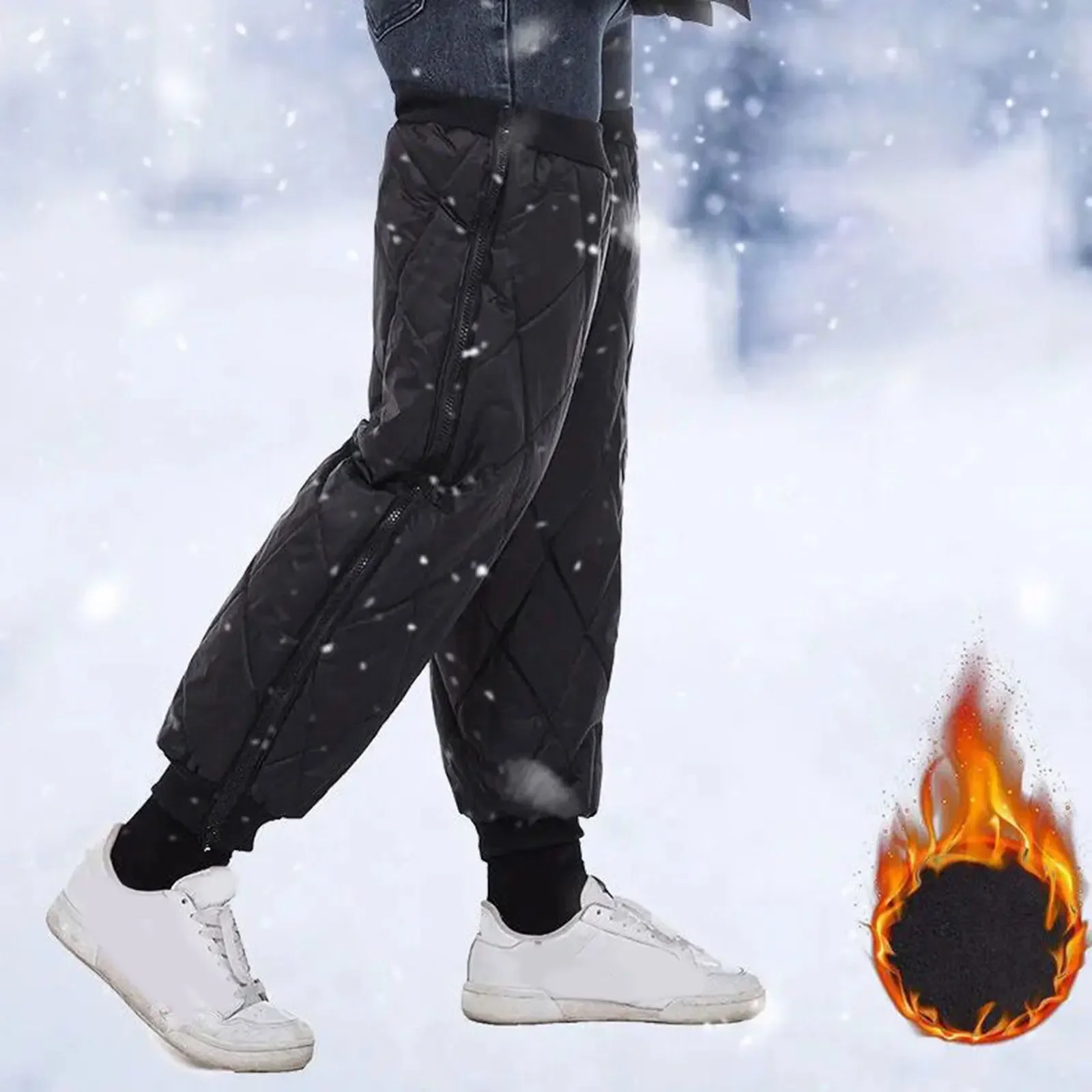 وسادات ركبة دافئة ومقاومة للماء للدراجات النارية وأكمام للساق - تدفئة الساق بسحاب، دعامات الركبة الحرارية للشتاء وواقي ساق الدراجات النارية