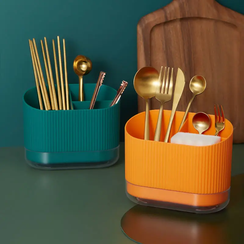 Tableware Storage Box Knief Holder Chopstick Fork Spoon Drain Rack Kitchen Tools Cutlery Organizer Case Space Saving Accessories