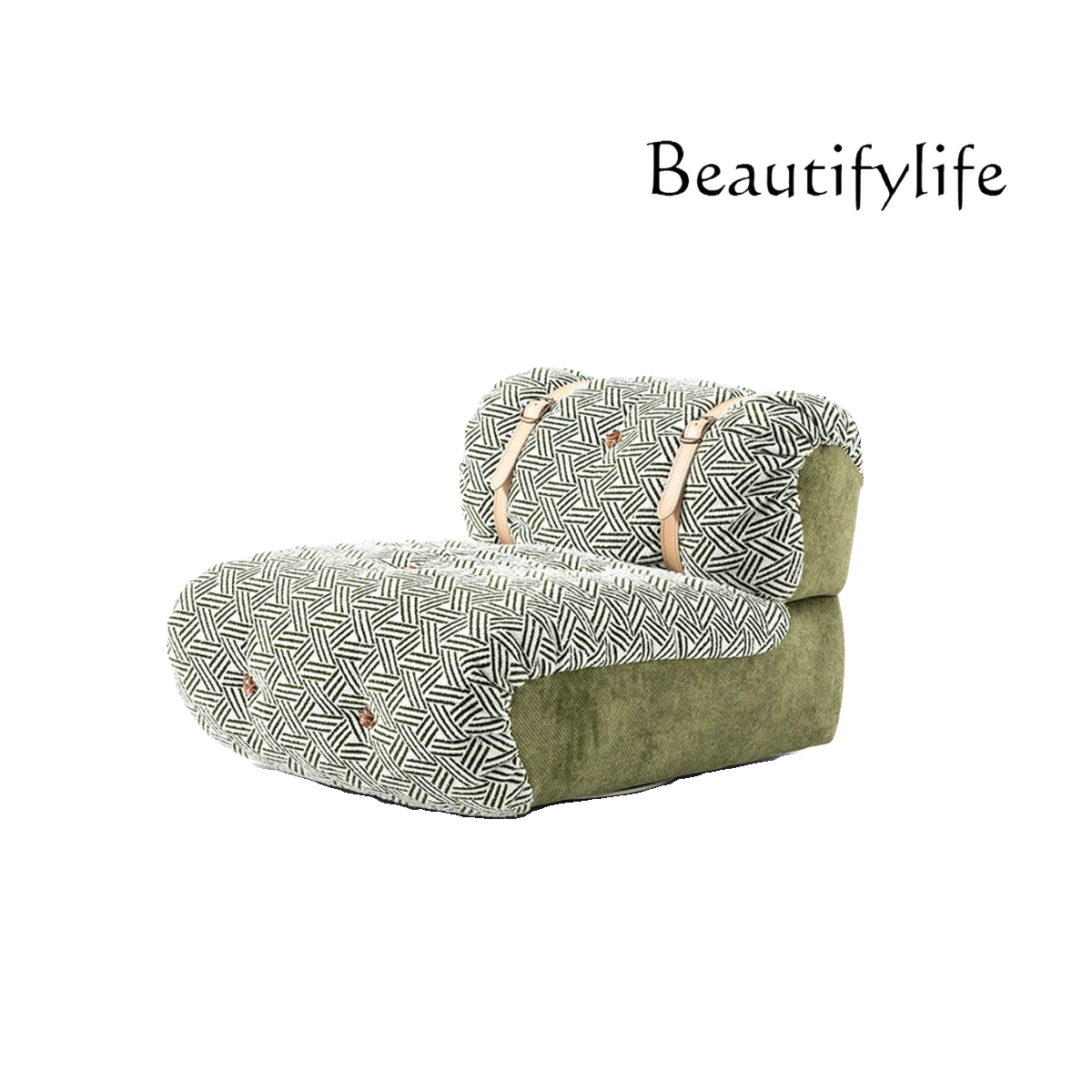 

American Retro Single Sofa Modern Minimalist Living Room Fabric Craft Sofa Recliner Balcony Swivel Chair
