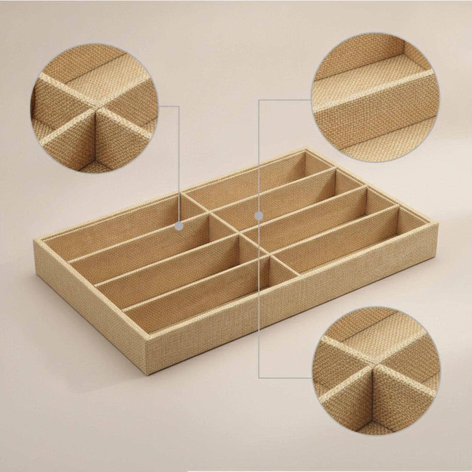 Eyewear Tray with 8 Compartments Rectangular Glasses Tray Sunglass Organizer Shallow Sunglasses Organizer Slim for Drawer