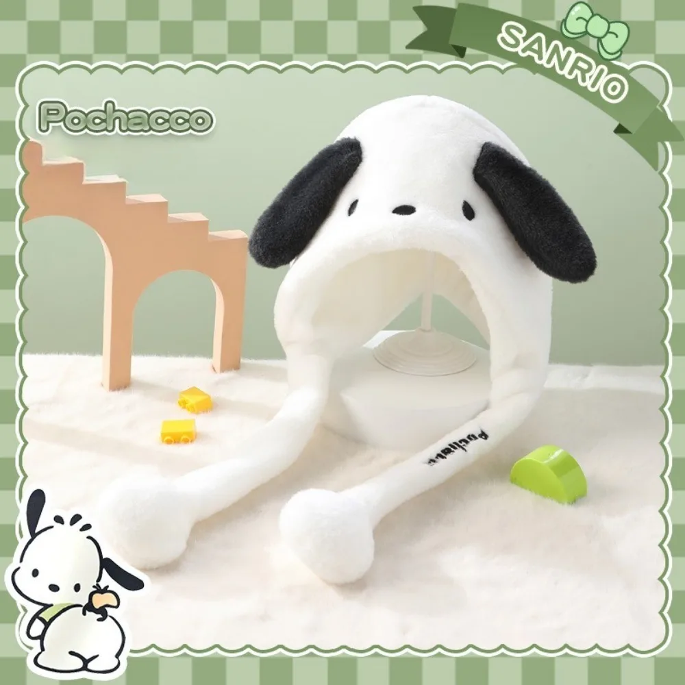 Sanrio Adult Hat Women's Fashion Autumn/Winter Cold Protection Warm Cartoon Cute Plush Korean Pneumatic Ear Cap