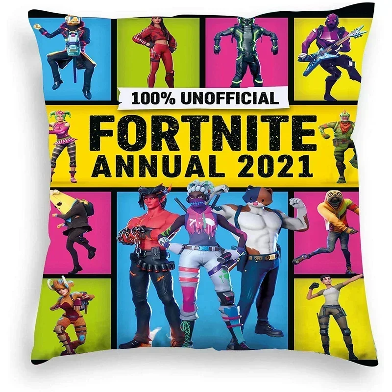 Fortnite Cushion Cover Plush Anime Pillowcase Plush Pillow Cases Home Decoration Pillow Cover for Sofa Bed Chair Living Room