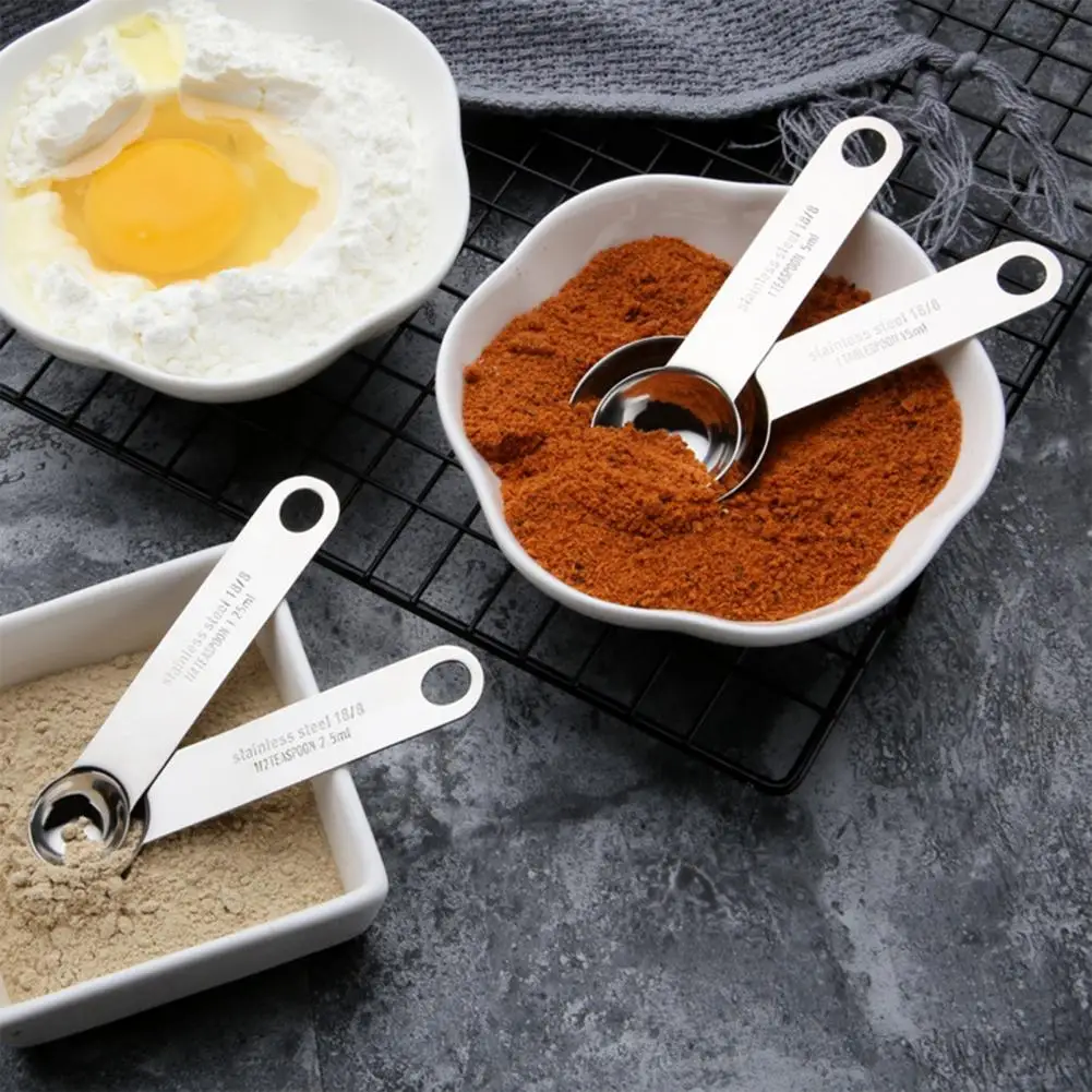 1Pc/1 Set Measuring Spoon Rustproof Powder Scoop with Scale Mark Comfortable Grip Powder Measuring Tablespoon Kitchen Supplies