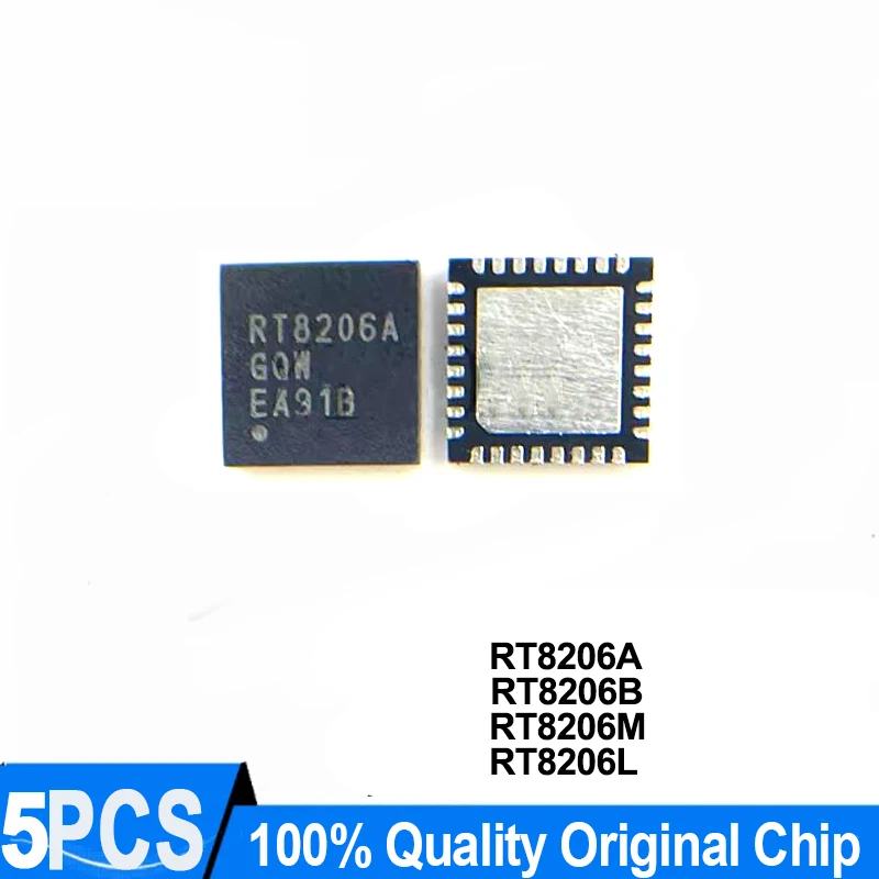 (5 pieces) RT8206A RT8206AGQW RT8206B RT8206BGQW RT8206L RT8206LGQW RT8206M RT8206MGQW QFN-32 Original Chip