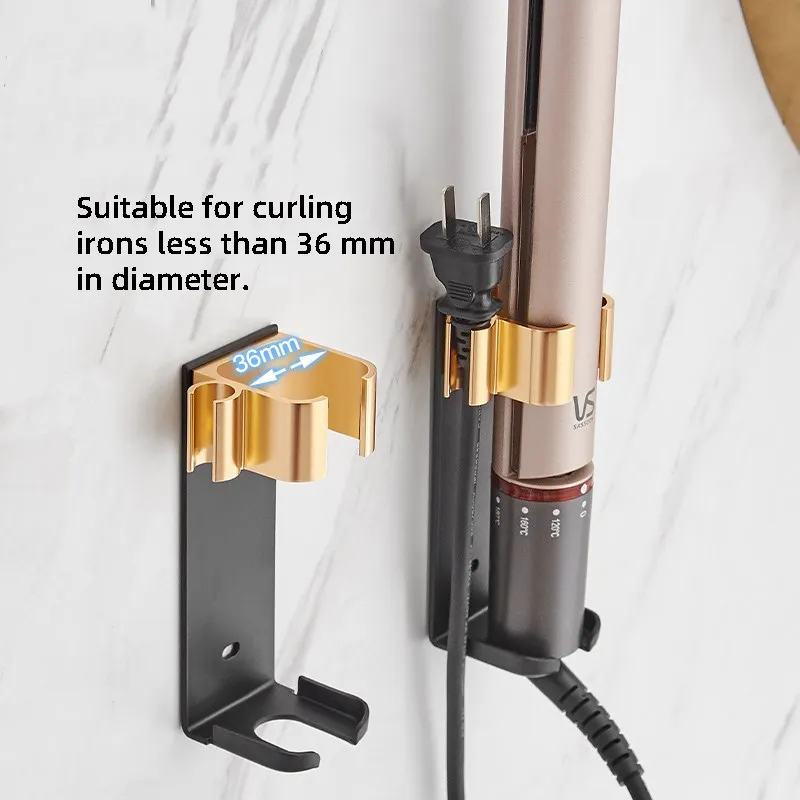 Hair Straightener Holder Rack Barber Salon Styling Curling Iron Curler Storage Organizer Aluminium Alloy Stand Bracket Black