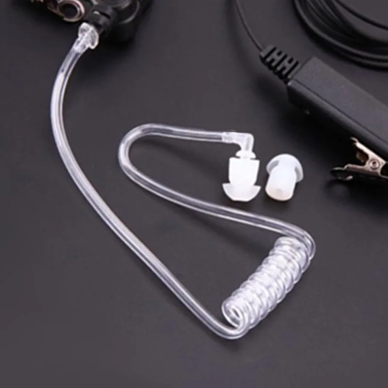 FBI Acoustic Coil Air Tube Style PTT Mic Earpieces Headset for Replacement Silicone Rubber Mushroom EarTips Ear Tips Earbuds