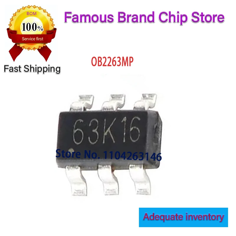 50~100PCS 63K16 New and Original Chip IC OB2263MP OB2263 SOT23-6