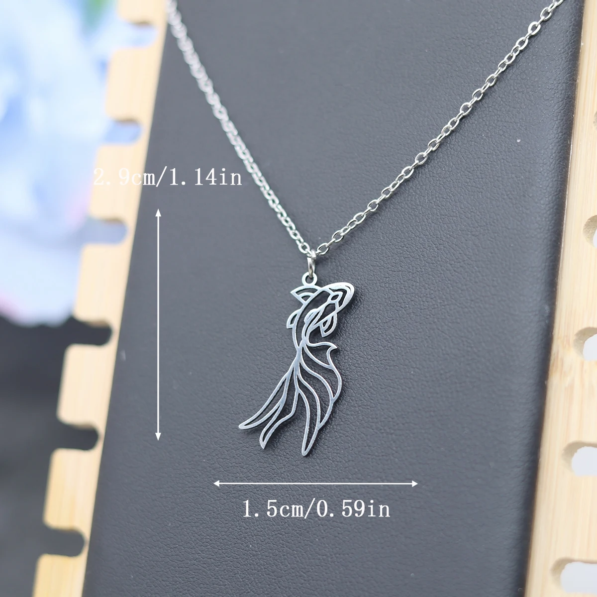 Kinitial Lucky Koi Fish Necklace Stainless Steel Goldfish Exquisite Necklace For Women Chains Fashion Clavicle Choker Jewelry