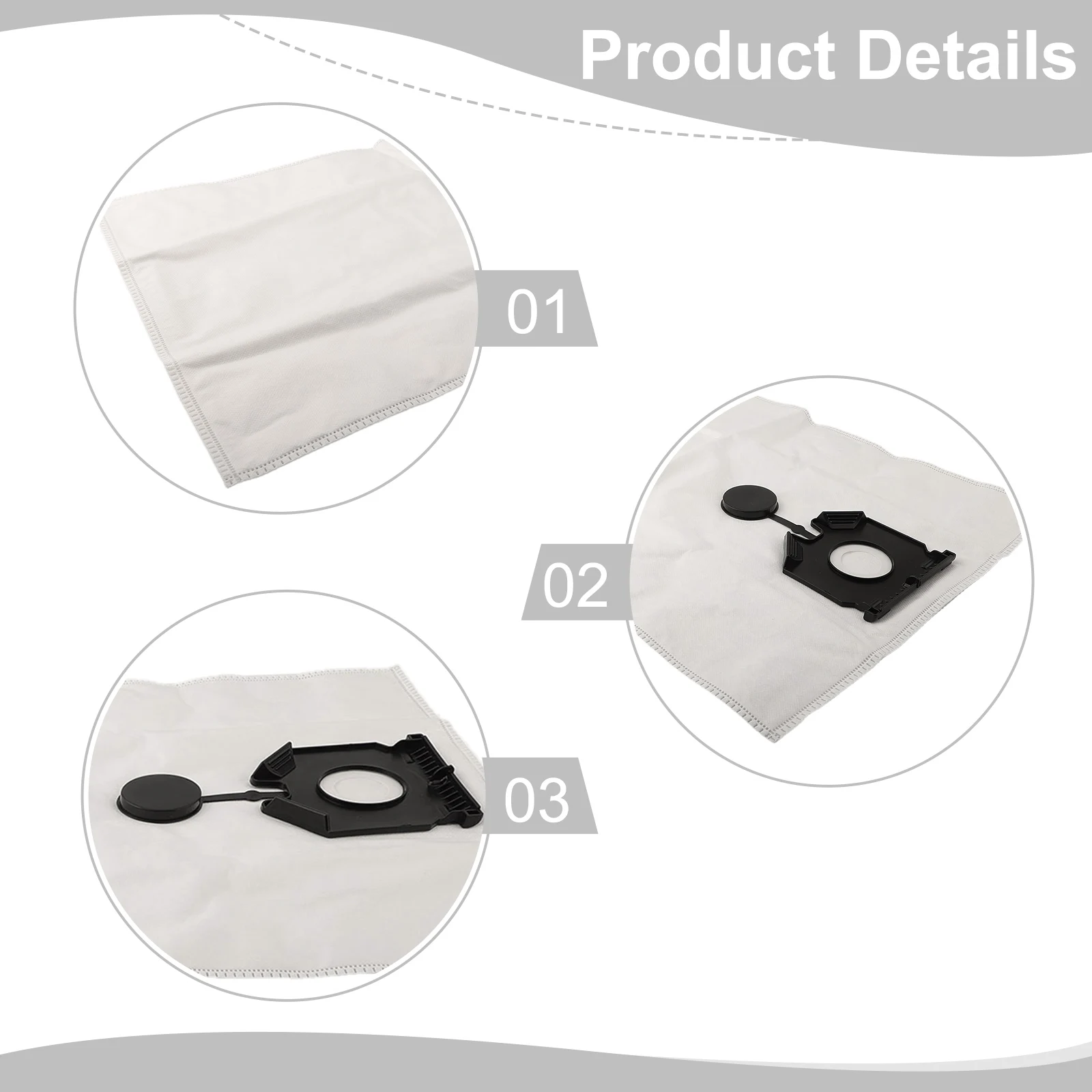 

Cleaner Home Environment Replacement Dust Bag Kit for Karcher NT30 NT40 5pcs Non woven Bags Effective Dust Removal
