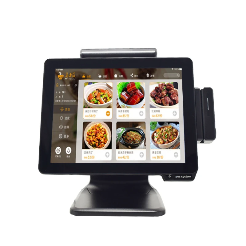 Pos payment terminal pos all in one i3 billing machine complete set touch screen kiosk dual pos