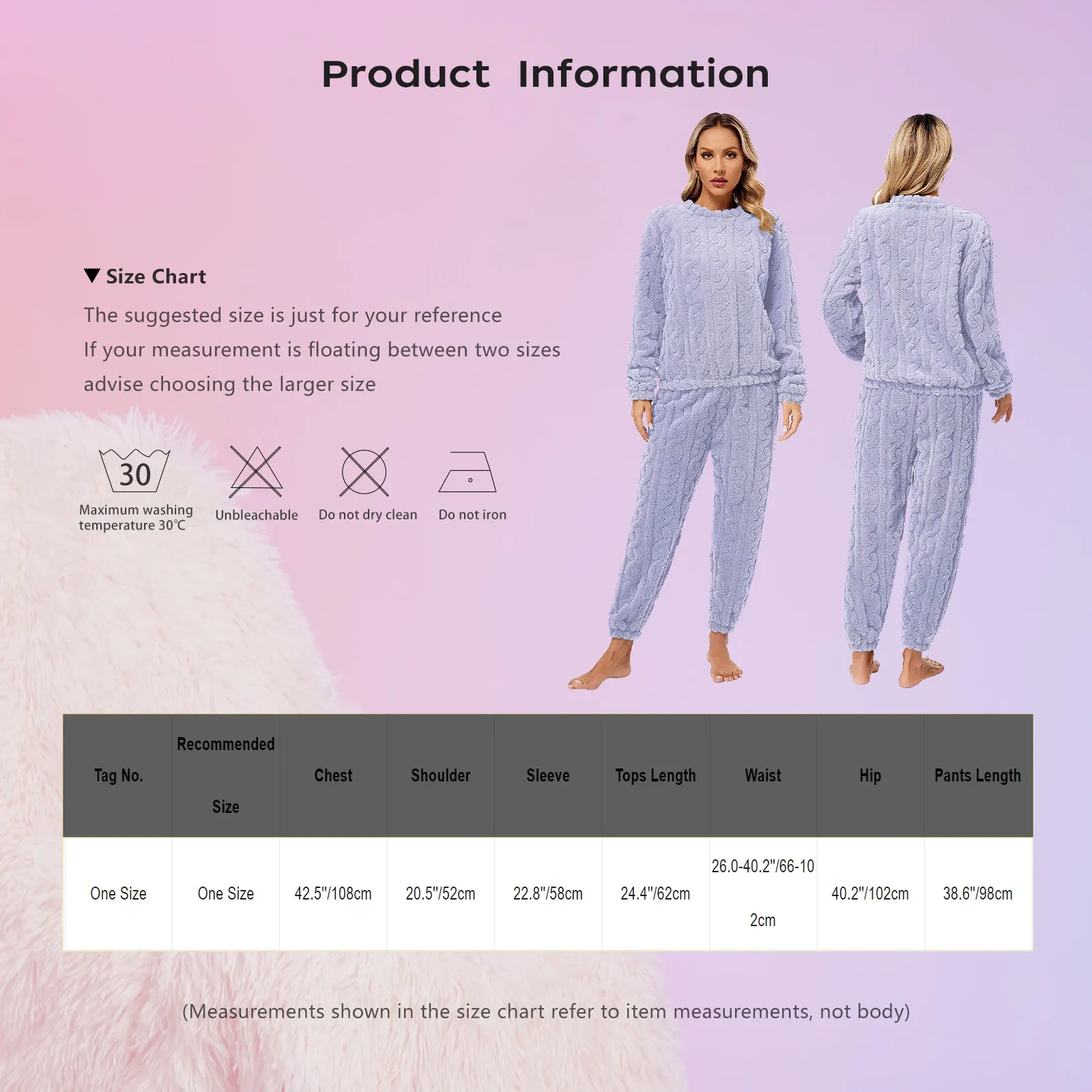 Womens Coral Velvet Pajamas Set Autumn Winter Warm Pajamas 2Pcs Outfit Sleepwear Pullover Tops Elastic Waistband Pants Suit