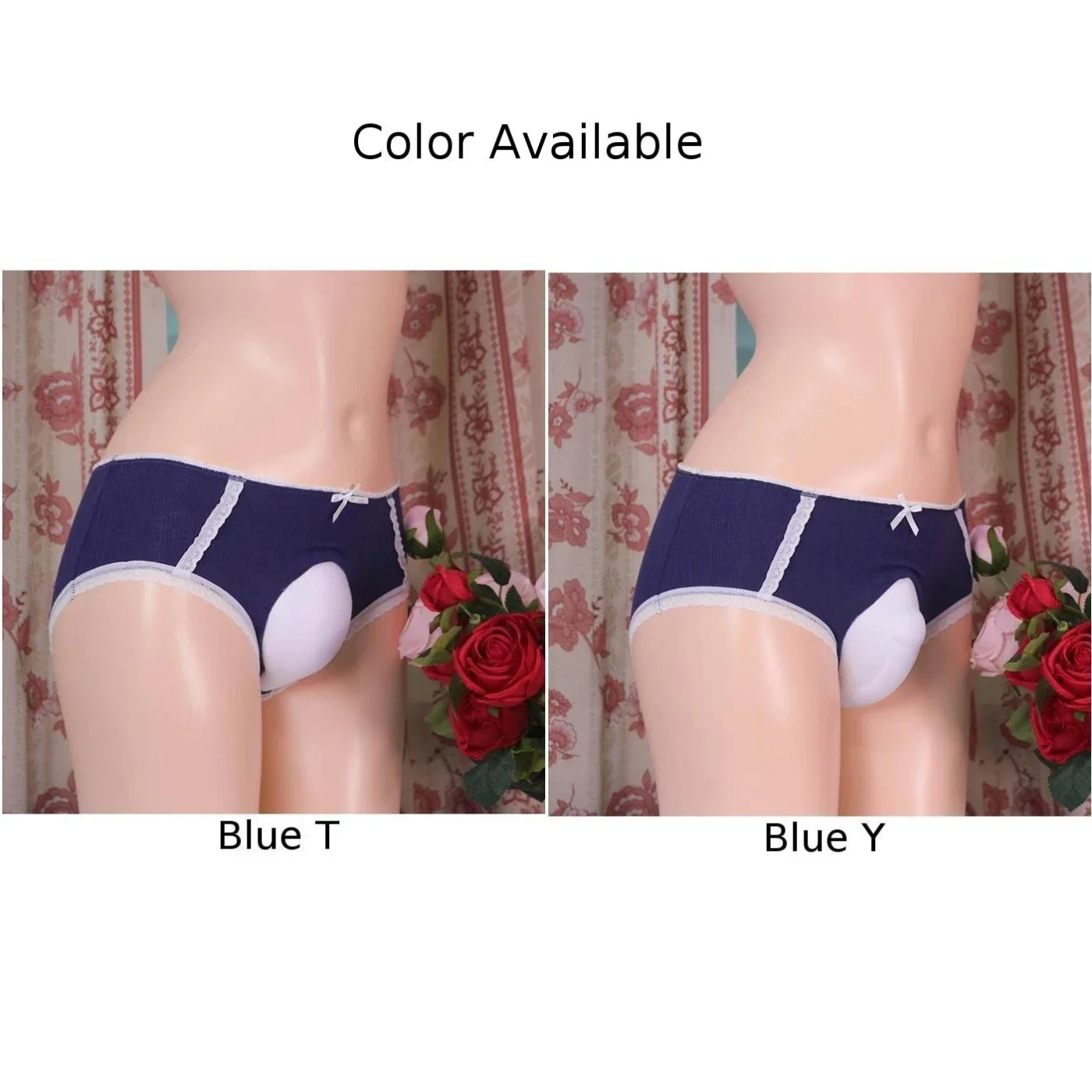 กางเกงในซ่อนลูกไม้สำหรับผู้ชายกางเกงในทรงกางเกงในแบบไขว้ชุดชั้นในกางเกงในลายขวางเพศ