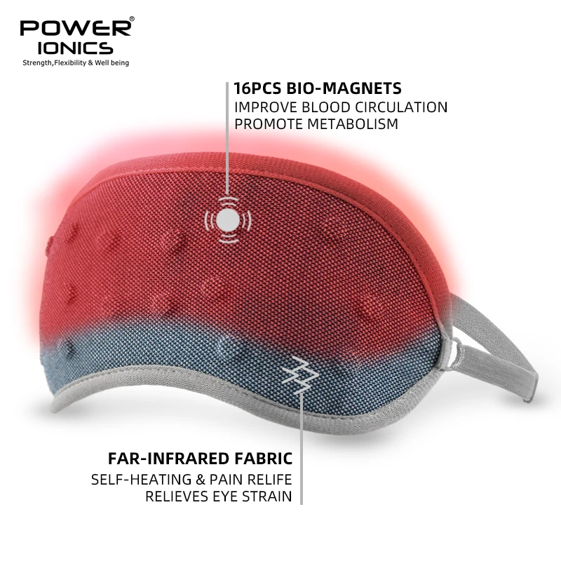 New Power Ionics Unisex Magnetic Massage Deep Sleep Eye Mask Shade Anions Far Infrared Ray Self-Heat Patch Health Ear Care