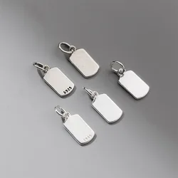 1pc/Lot 925 Sterling Silver Simple Square Antique Charms 13.5x7mm Necklace Bracelets Ring Pendants DIY Jewelry Accessories