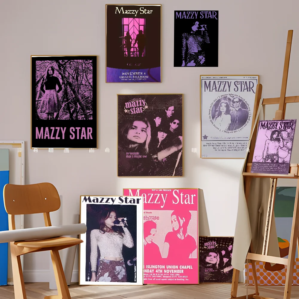 80s Pop Punk Band Mazzy Star Music Album Movie Sticky Posters Retro Kraft Paper Sticker DIY Room Bar Cafe Aesthetic Art