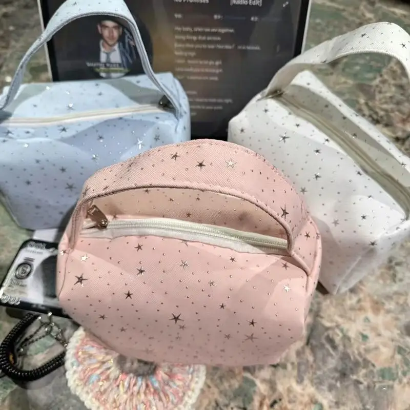 Portable Toiletry Bag with Shining Stars Large Capacity for Makeup and Travel Essentials