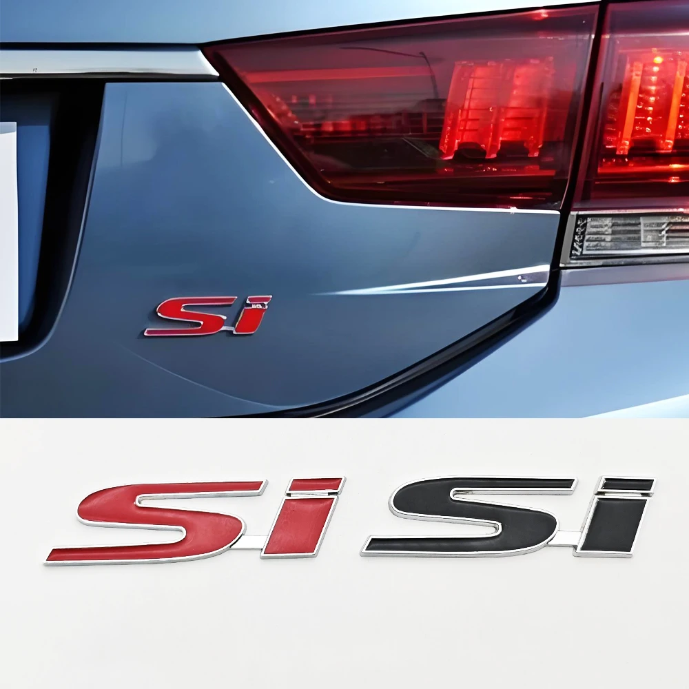 

3D Metal Car Sticker SI Logo Badge Rear Trunk Fender Front Grille Emblem For Honda Civic Spirior Accord Jazz Odyssey Accessorie