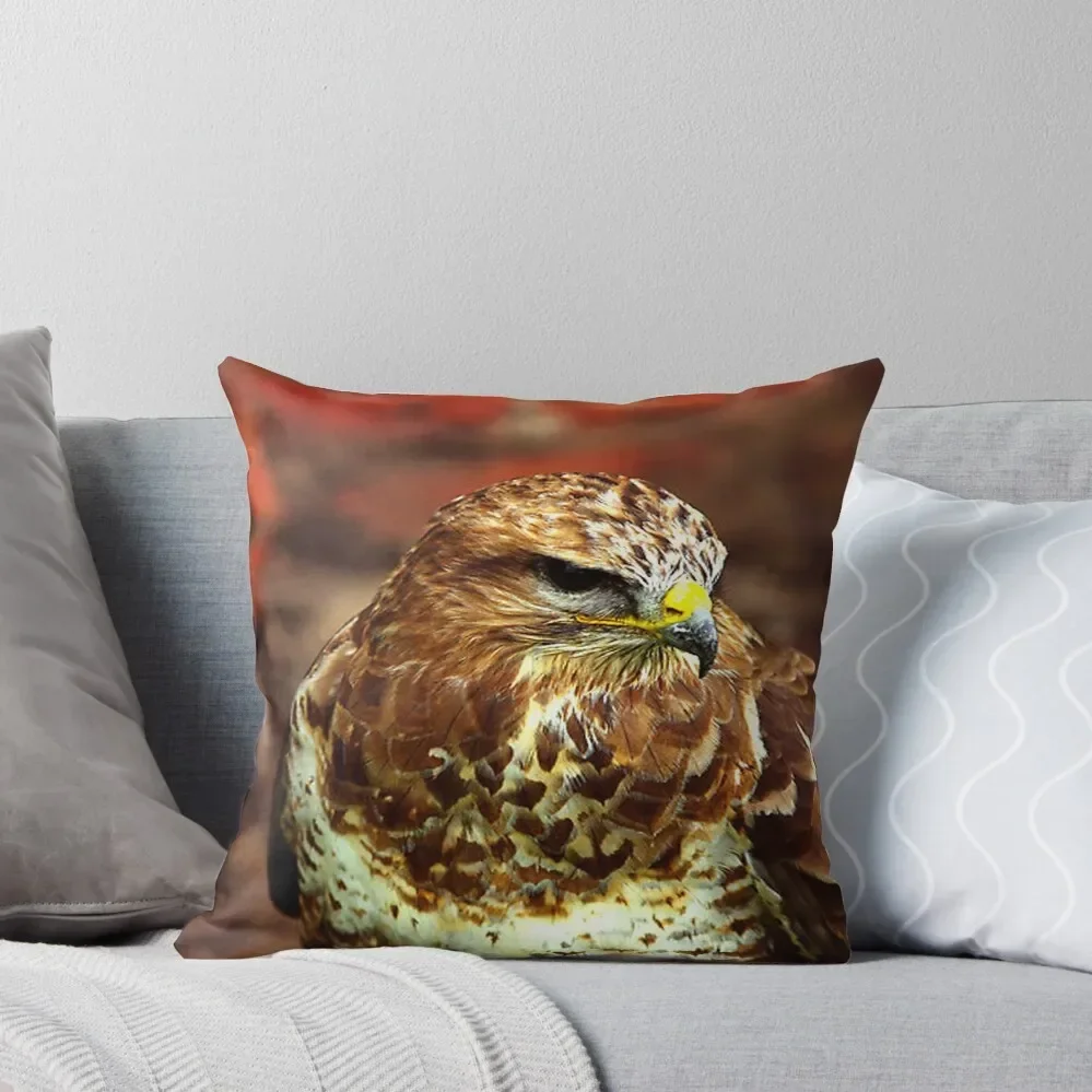 Buzzard (Buteo Buteo) - Bird of Prey Throw Pillow covers for pillows pillowcases for sofa cushions pillow