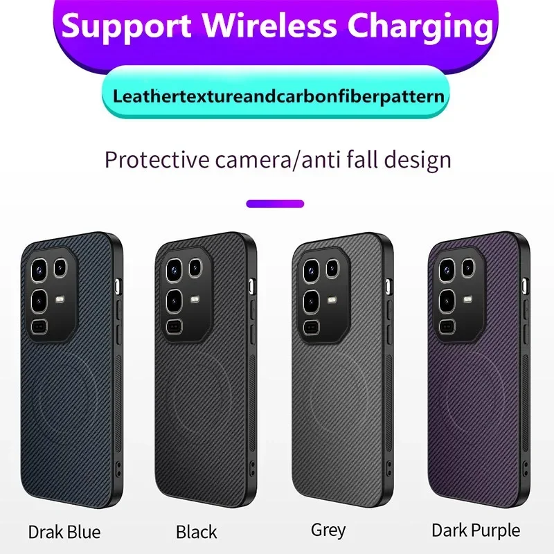 Casing Ponsel Silikon Pola Serat Karbon untuk Infinix 50S Note 50 Pro Plus 50X 5G 4G Casing Sampul Lembut Pengisi Daya Nirkabel Magnetik