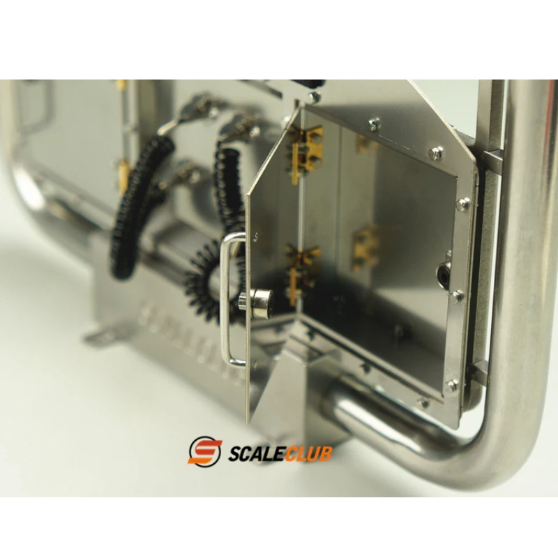 SCALECLUB chimenea de escape de Metal con lámpara para 1/14 Tamiya RC camión Tractor Scania Man Actros Volvo coche de juguete accesorios DIY modelos