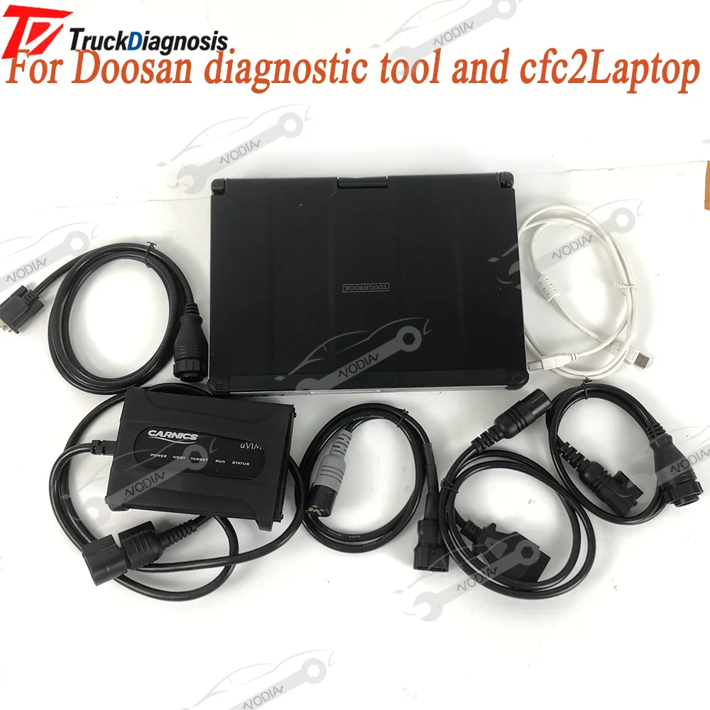 For Doosan uvim Excavator Forklift Engine Fault Detector Interface DDT SCR DPF DCU ECU Scanner +CFC2Laptop