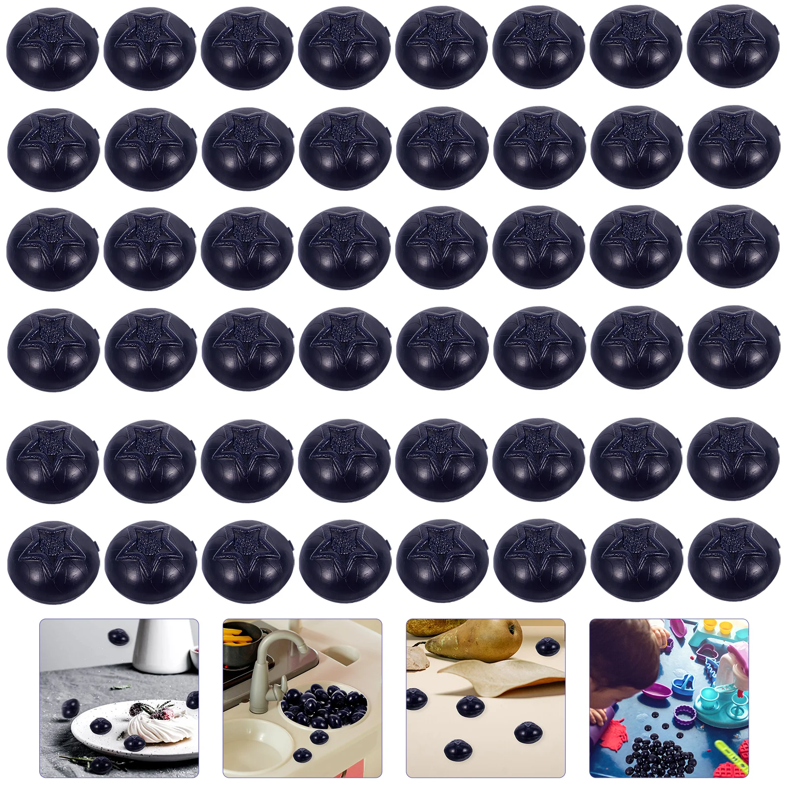 50 Pcs Simulation Blueberry Layout Scene Decor Faux Blueberries Fake Fruit Model