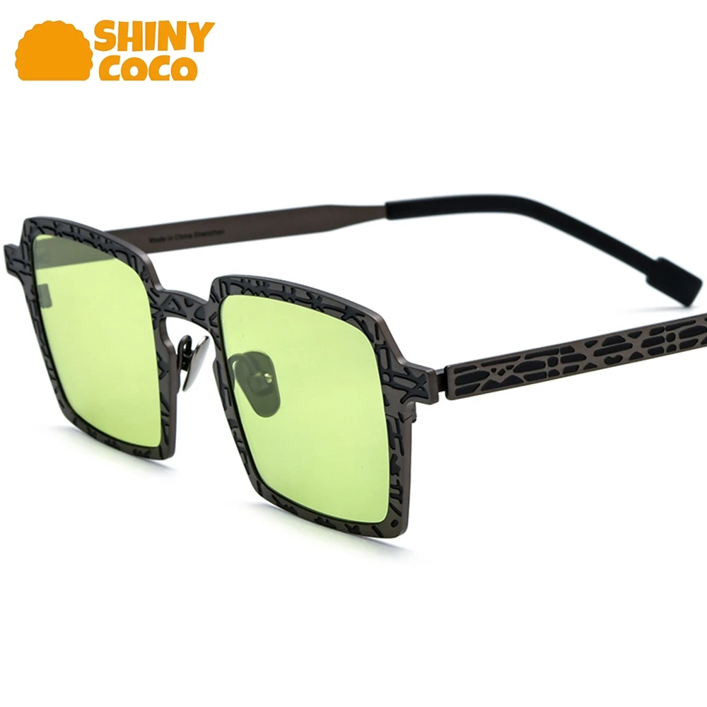 

ShinyCoCo Luxury Brand Multi Color Pure Titanium Personalized Retro Sunglasses Square Fashionable Items Driving Mirrors