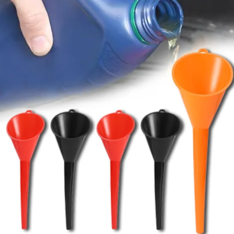 

1-5Pcs Car Long Stem Funnel Gasoline Oil Fuel Filling Tool Anti-splash Plastic Funnel Motorcycle Refueling Tools Car Accessories
