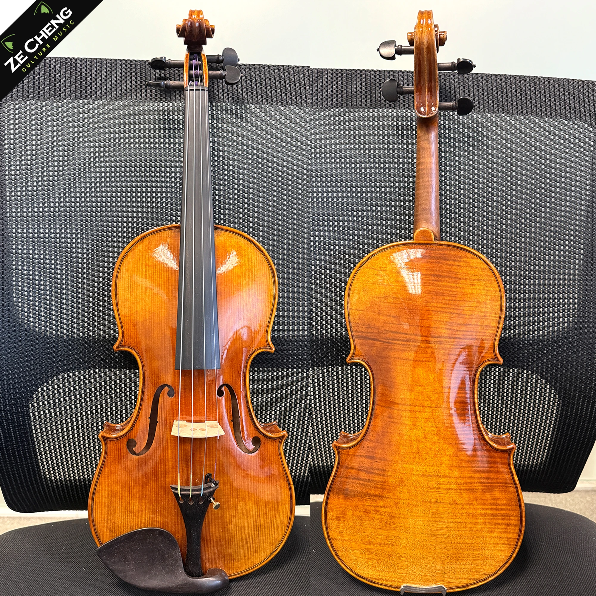 

Professional Handmade Violin 4/4 European Spruce Panel Handmade Varnish Ebony Accessories