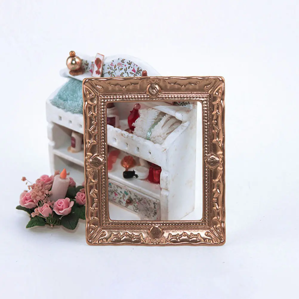 

6Pcs Mini Photo Frame Resin Picture Frames for Dollhouse Decor Miniature House Accessories Tiny Home Decoration Craft Supplies