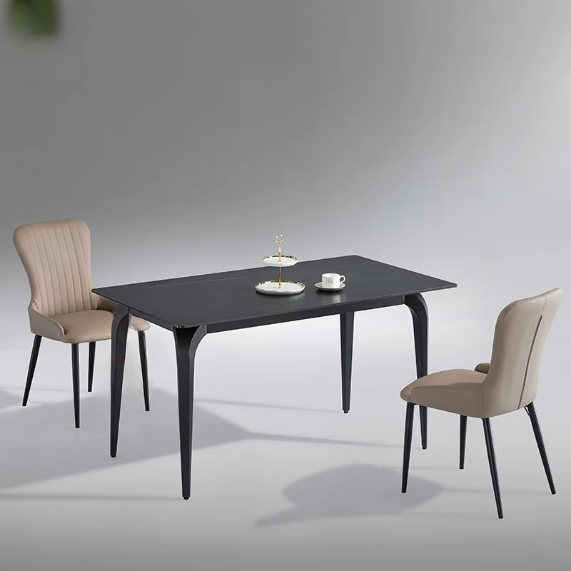 #Rectangular Dining Table with Snake Carbon Steel Legs Bright Rock Plate New Brief Design for Home Furniture for Living Room Use