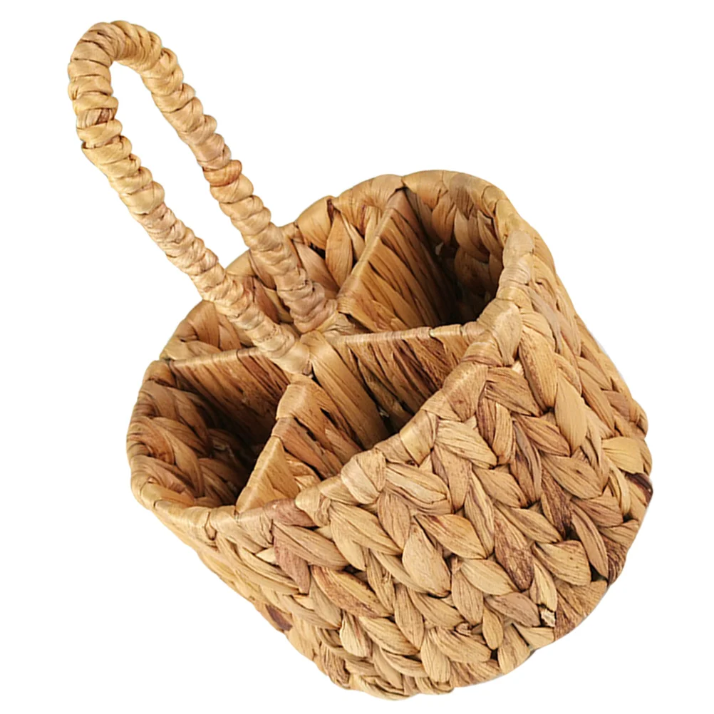 

Handwoven Storage Basket Flower Handheld Gift Baskets with Handle Decorative Simple