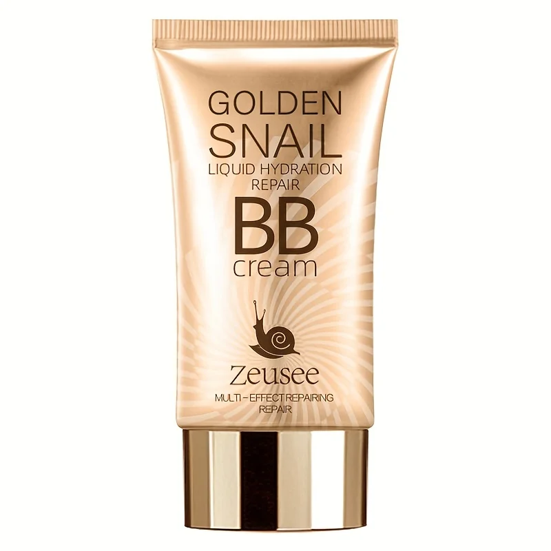 Crema BB de ácido hialurónico de caracol dorado, base de maquillaje facial hidratante, todos los tonos de piel, cobertura media