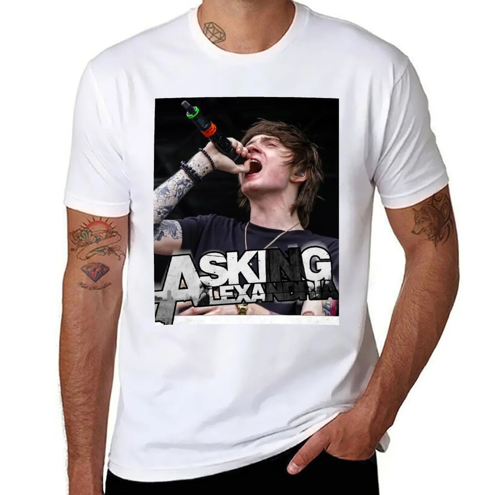 Pregúntale a Alexandria - The Black - Denis Stoff camiseta hombre camiseta de algodón pesado hombre camiseta de algodón de alta calidad