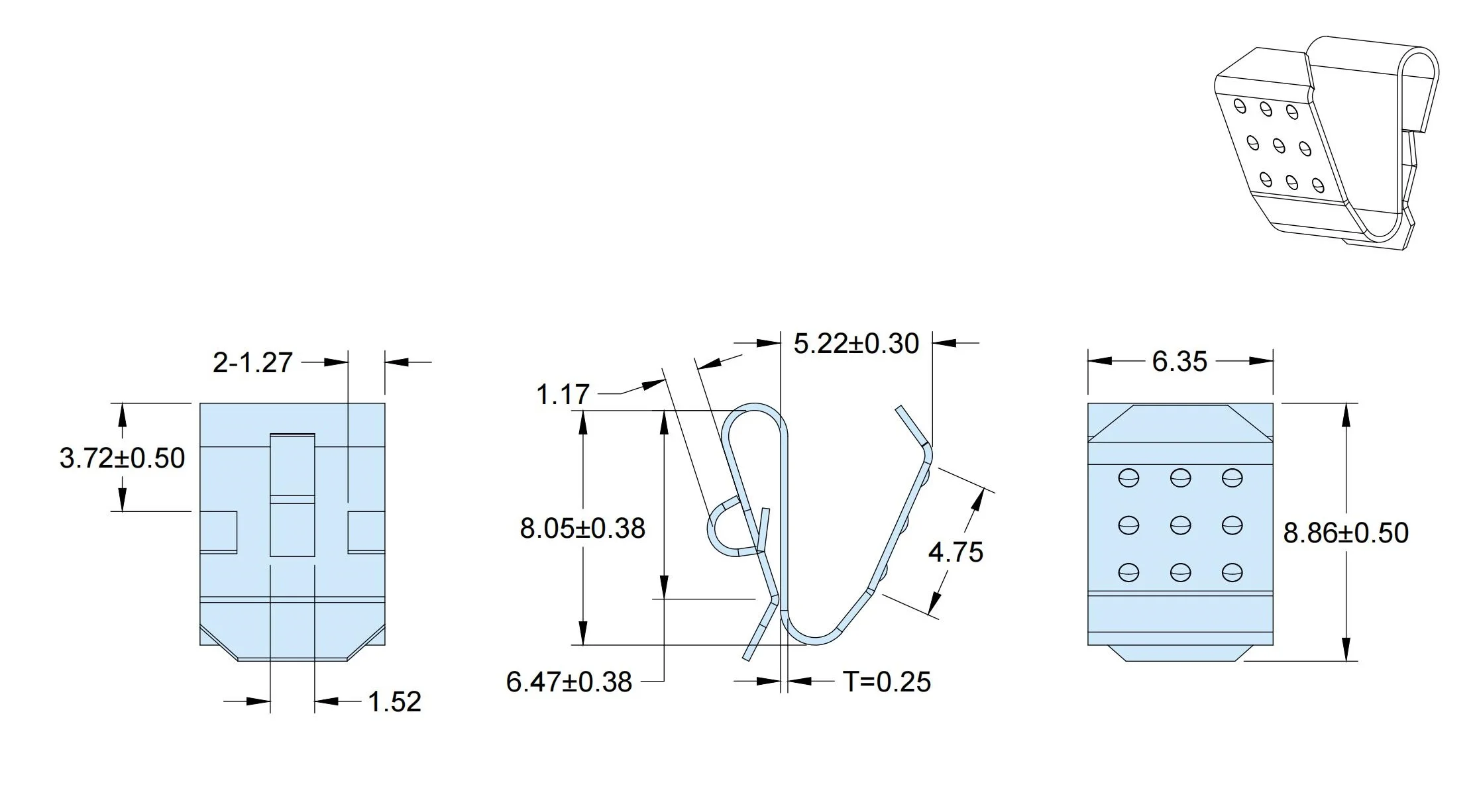 Spring Steel Nickel Plated AAA, AAAA, A23, A27 Snap-On Leaf Spring Battery Contact, Battery Clip SbM-204