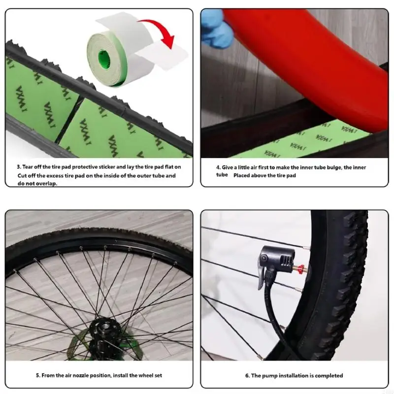 

High Performances Bicycles Tire Protector Bicycles Tire Liner Cycling Accessory for Long Distances Cycling Easy To Install 24BD