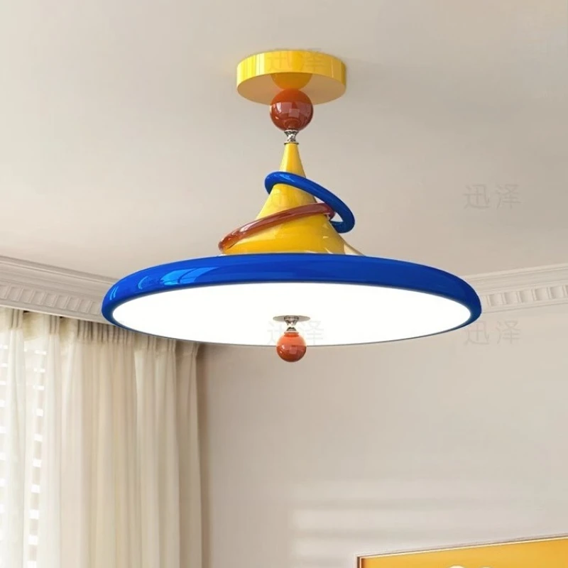 Pendant Lights Bauhaus Dopamine Ceiling Lamp for Bedroom Living Room Youth Dorm Cream Style Memphis Design Kids Room Study Light