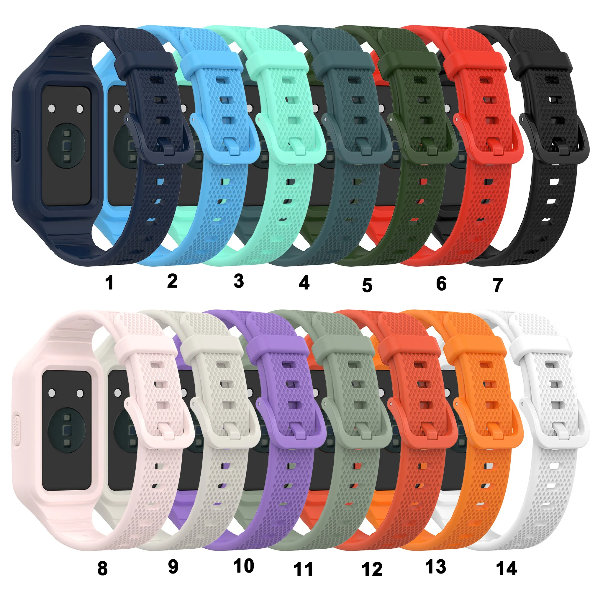 Silicone TPU with bumper case Watch Strap Band For Huawei Honor band 6 7 Full Protection Wristband for huawei band 9 8 6 7 6pro